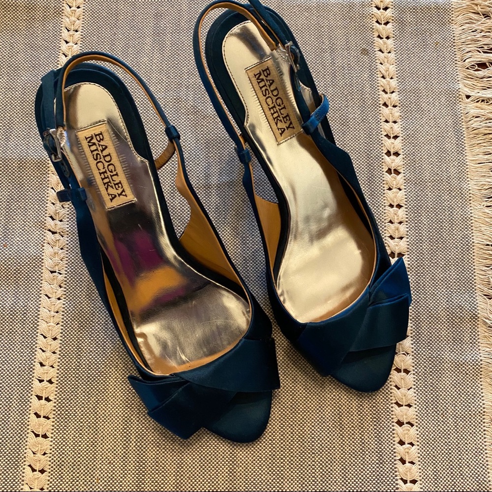 Badgley Mischka TEAL Peep Toe Heels